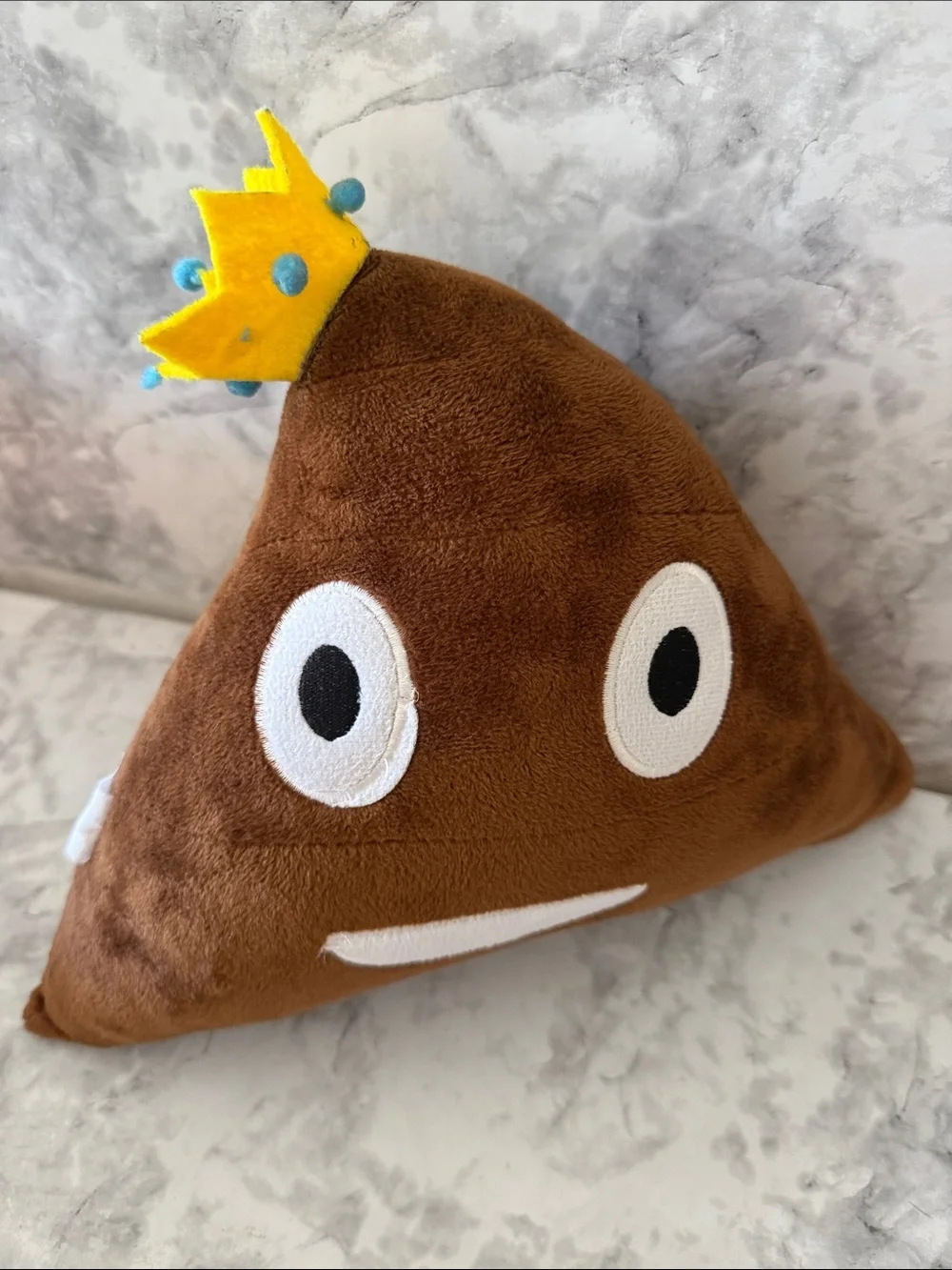Plush Brown Crown Poop Emoji Pillow - Kids Toy